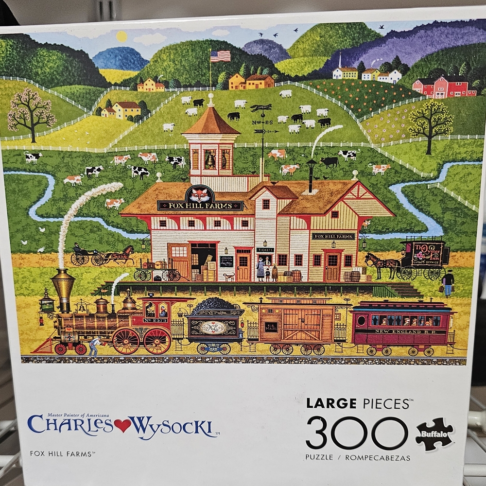 Buffalo David Bitton Yellow Train Station Puzzle 300 Pieces